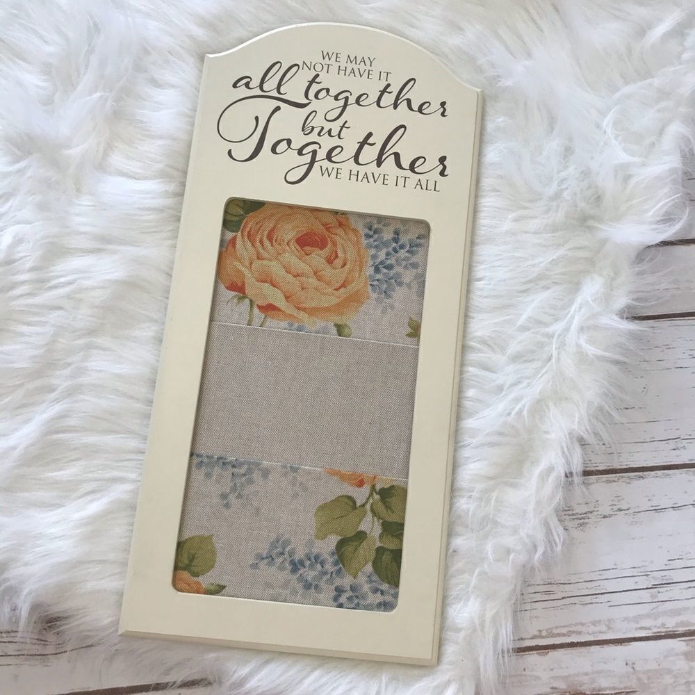 Together we have‎ it all Wall Pocket Sign Decor Decoration Floral